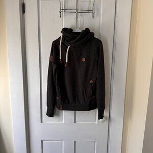 Naketano Charcoal Gray Cowl Neck Hoodie - Size M